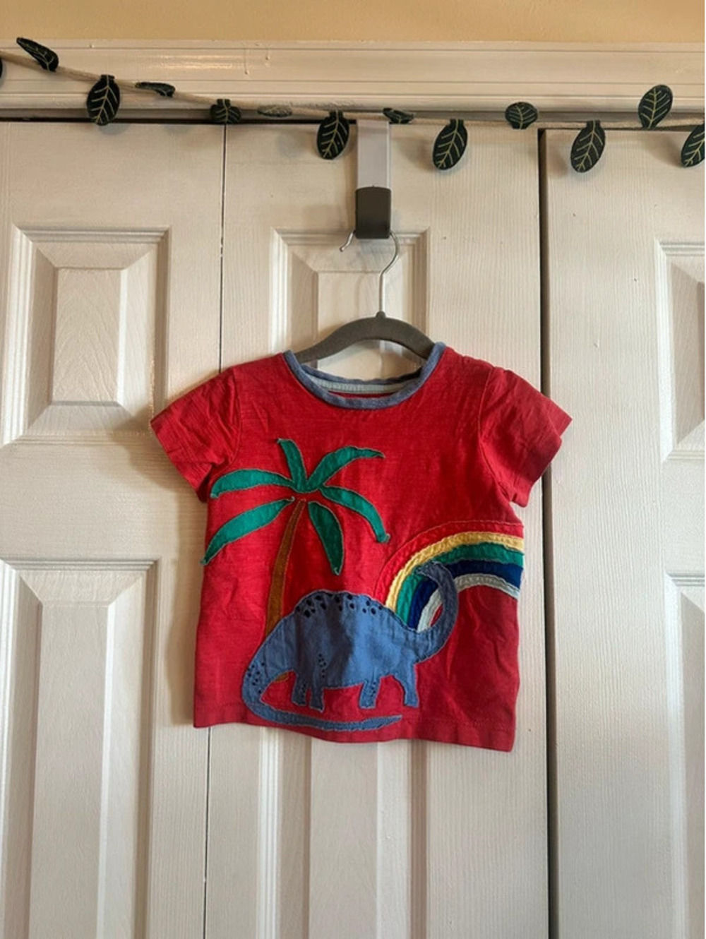 Baby Boden Dino rainbow shirt, 18-24 months